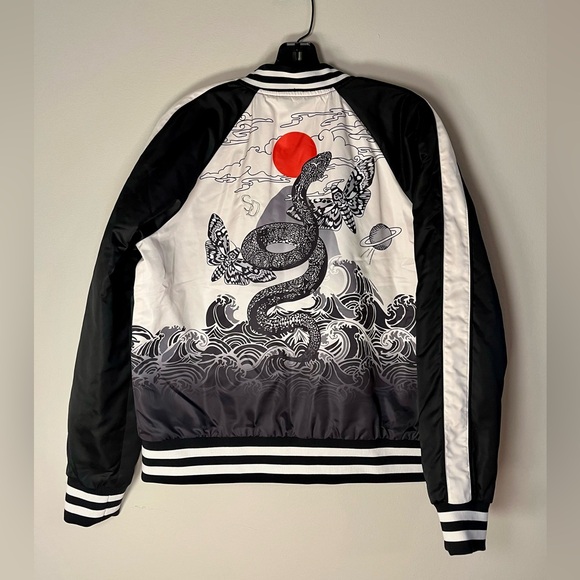 Stussy Black and White Bomber Jacket - Picture 7 of 10